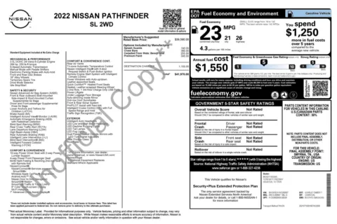 Photos of 2022 Nissan Pathfinder SL for sale in Jacksonville, FL at Auto Boutique Florida