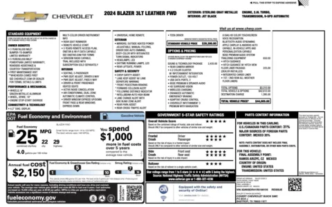 Photos of 2024 Chevrolet Blazer LT for sale in Jacksonville, FL at Auto Boutique Florida