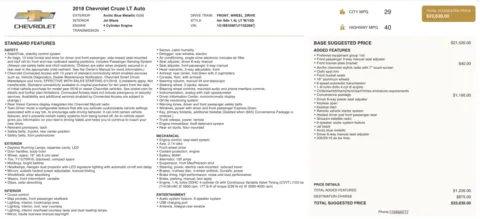 Photos of 2018 Chevrolet Cruze LT for sale in Jacksonville, FL at Auto Boutique Florida