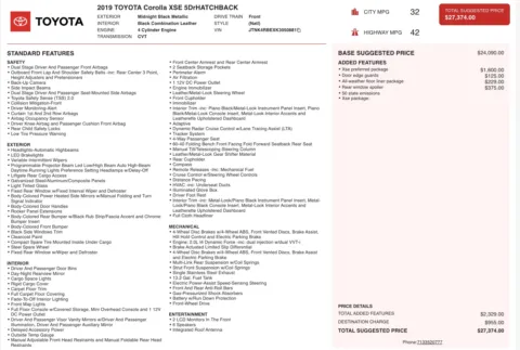 Photos of 2019 Toyota Corolla Hatchback XSE for sale in Jacksonville, FL at Auto Boutique Florida