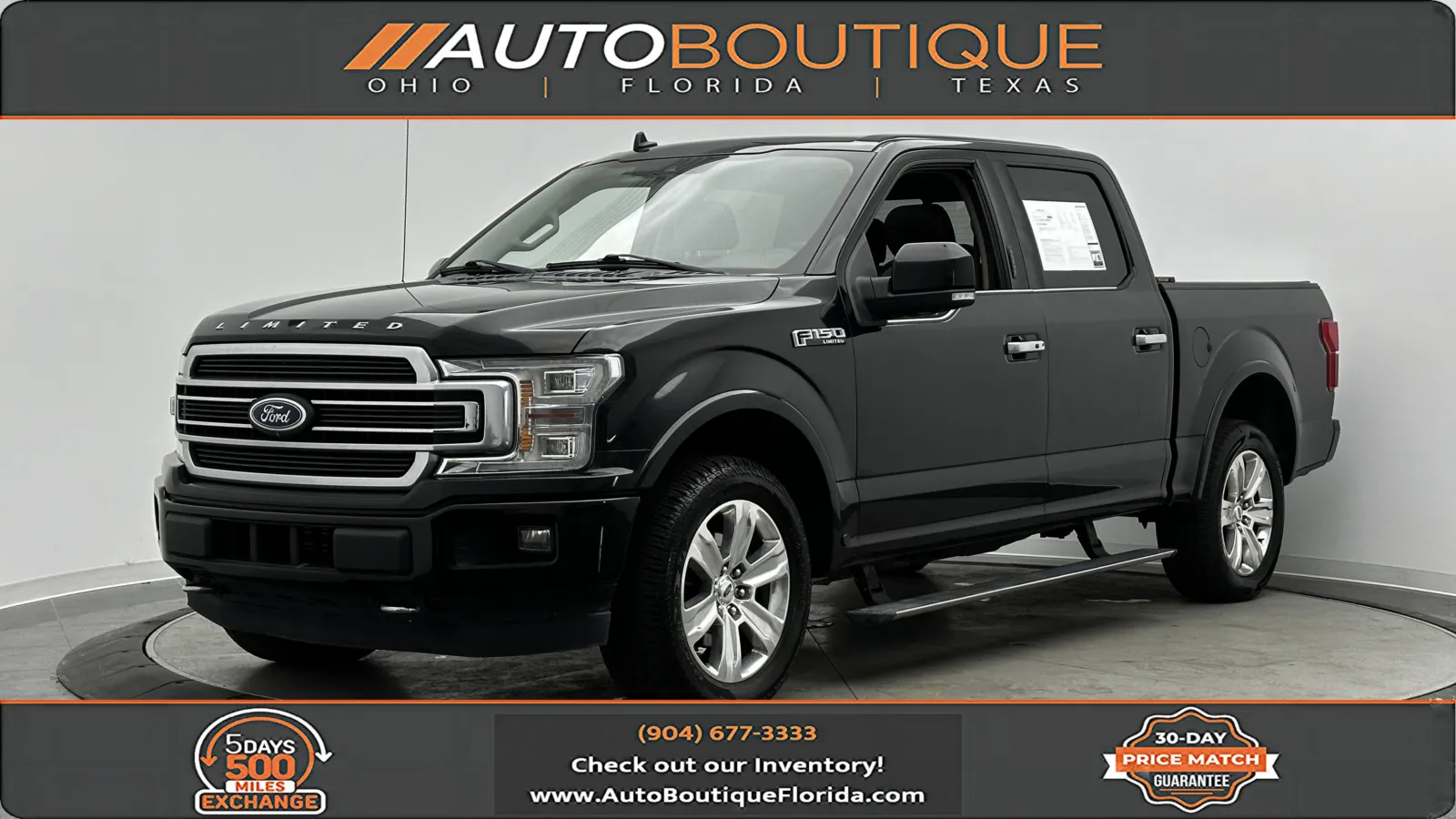 Black 2019 Ford F-150 Limited for sale in Jacksonville, FL