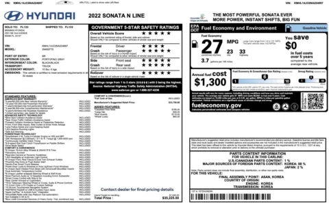 Photos of 2022 Hyundai Sonata N Line for sale in Jacksonville, FL at Auto Boutique Florida