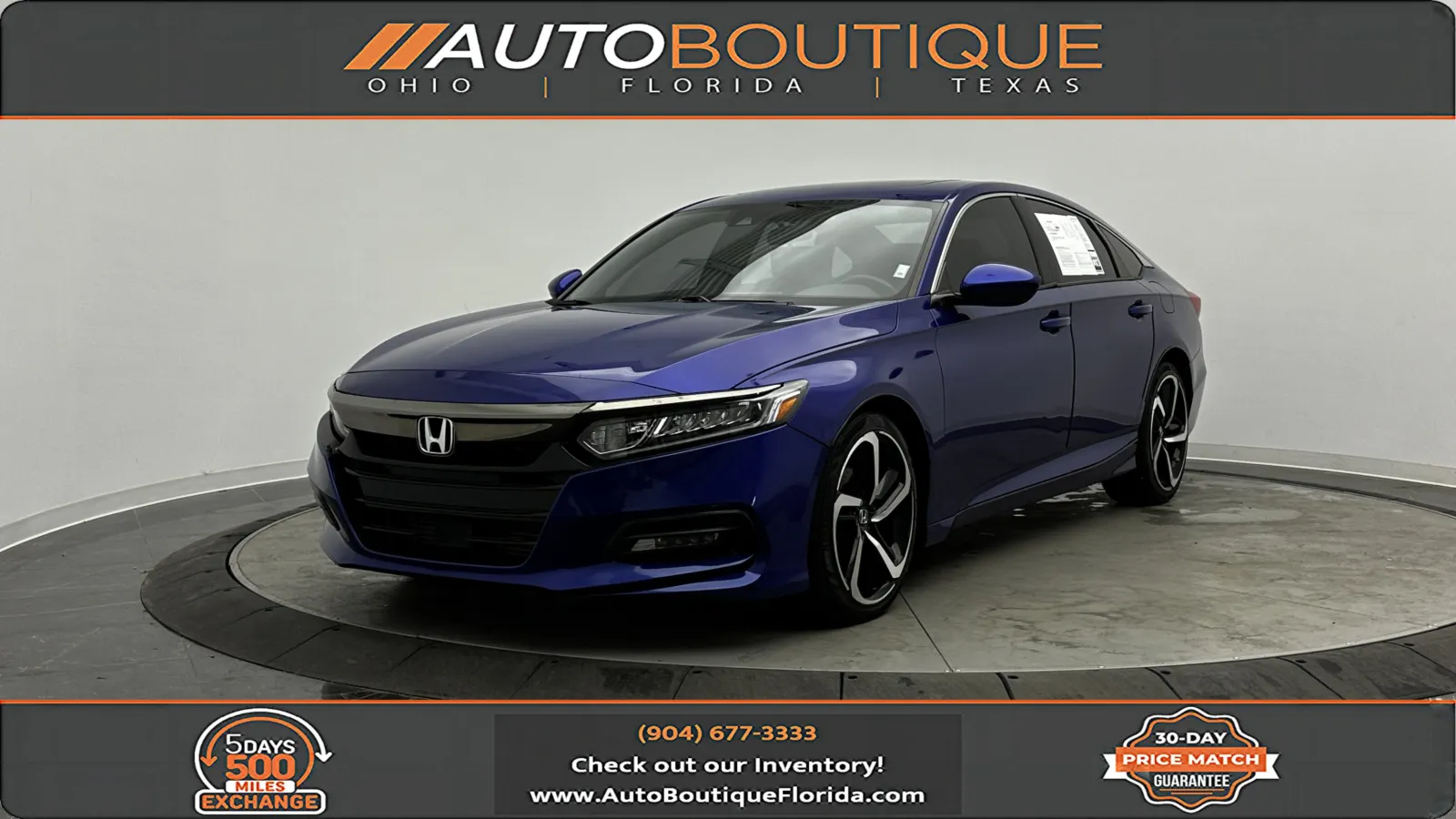 Blue 2019 Honda Accord Sedan Sport 2.0T for sale in Jacksonville, FL