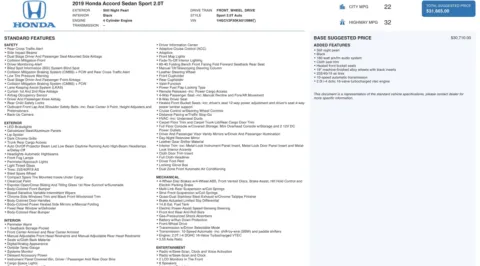 Photos of 2019 Honda Accord Sedan Sport 2.0T for sale in Jacksonville, FL at Auto Boutique Florida