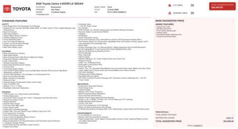 Photos of 2020 Toyota Camry LE for sale in Jacksonville, FL at Auto Boutique Florida