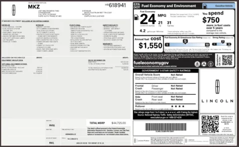 Photos of 2017 Lincoln MKZ Reserve for sale in Jacksonville, FL at Auto Boutique Florida