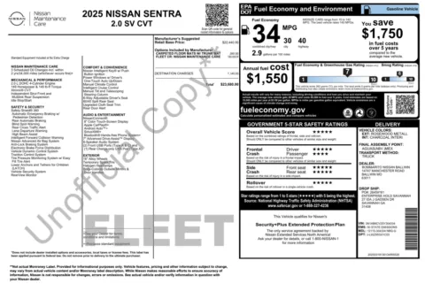 Photos of 2025 Nissan Sentra SV for sale in Jacksonville, FL at Auto Boutique Florida