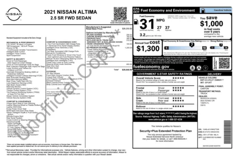Photos of 2021 Nissan Altima 2.5 SR for sale in Jacksonville, FL at Auto Boutique Florida
