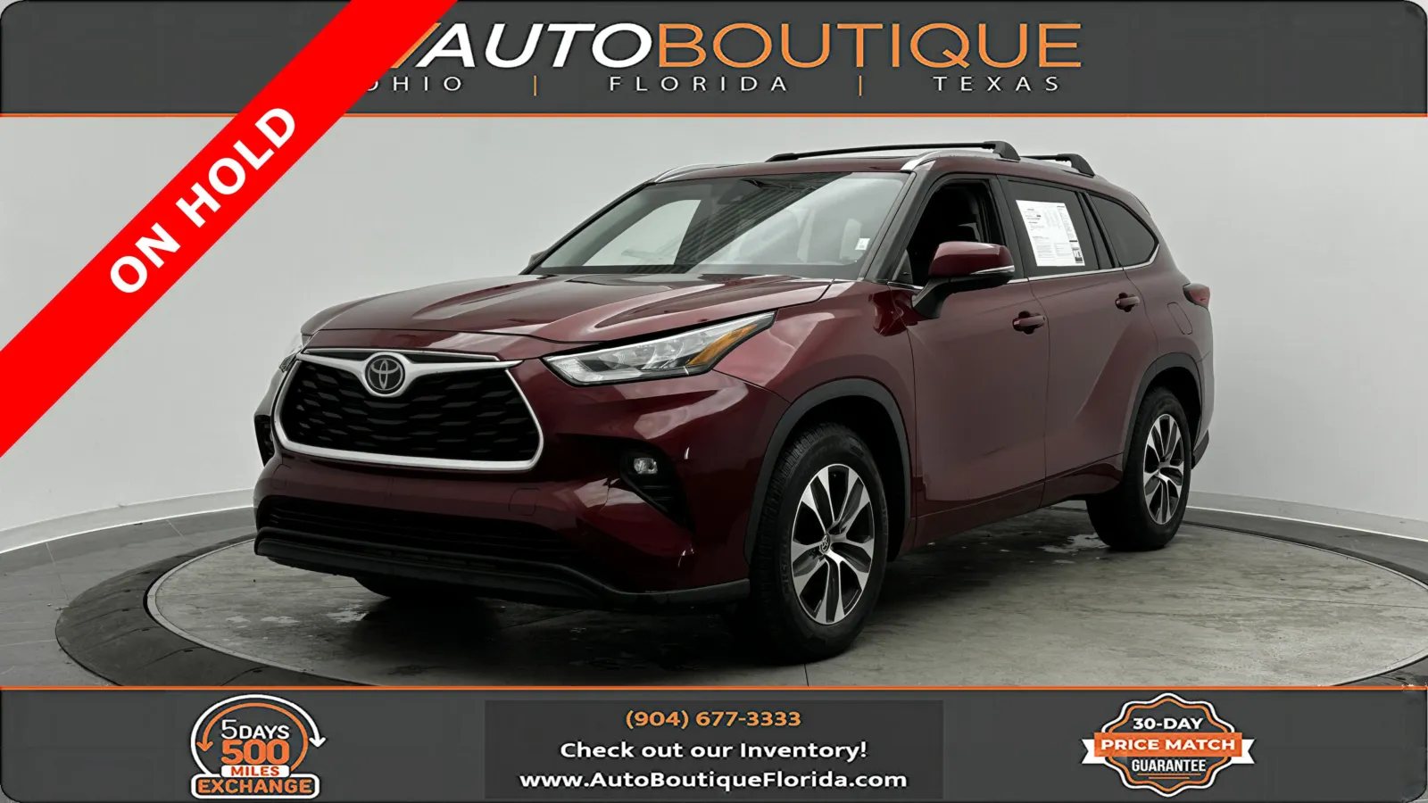 Red 2020 Toyota Highlander XLE for sale in Jacksonville, FL