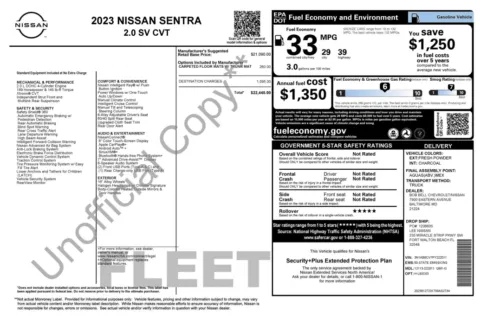 Photos of 2023 Nissan Sentra SV for sale in Jacksonville, FL at Auto Boutique Florida