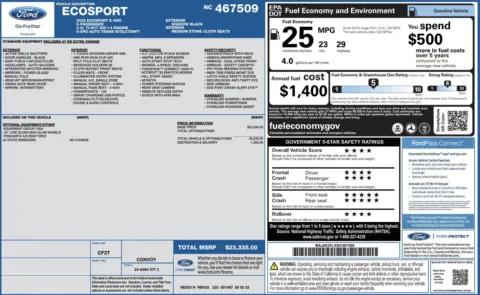 Photos of 2022 Ford EcoSport S for sale in Jacksonville, FL at Auto Boutique Florida