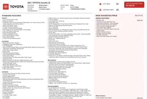 Photos of 2021 Toyota Corolla LE for sale in Jacksonville, FL at Auto Boutique Florida