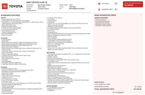 Photos of 2020 Toyota C-HR LE for sale in Jacksonville, FL at Auto Boutique Florida