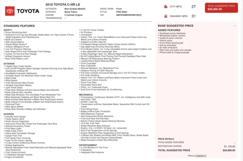 More photos of 2019 Toyota C-HR LE at Auto Boutique Florida, FL