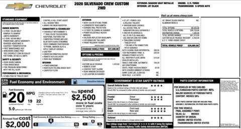 Photos of 2020 Chevrolet Silverado 1500 Custom for sale in Jacksonville, FL at Auto Boutique Florida