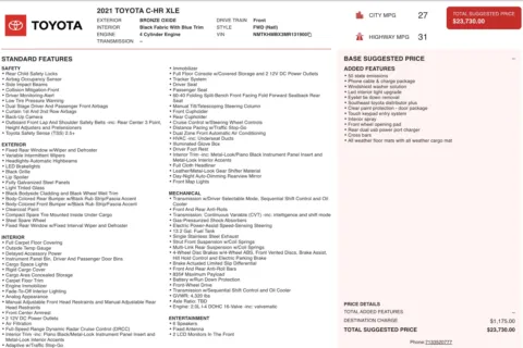 Photos of 2021 Toyota C-HR XLE for sale in Jacksonville, FL at Auto Boutique Florida