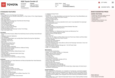 Photos of 2020 Toyota Corolla LE for sale in Jacksonville, FL at Auto Boutique Florida