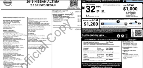 Photos of 2019 Nissan Altima 2.5 SR for sale in Jacksonville, FL at Auto Boutique Florida