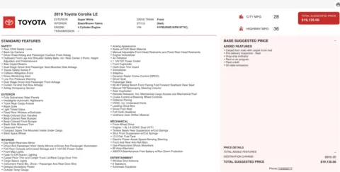 Photos of 2019 Toyota Corolla LE for sale in Jacksonville, FL at Auto Boutique Florida