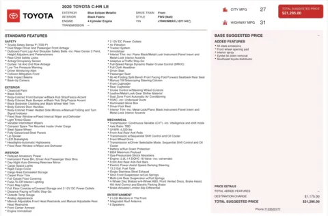 Photos of 2020 Toyota C-HR LE for sale in Jacksonville, FL at Auto Boutique Florida