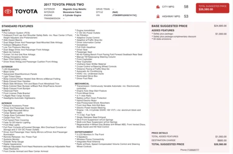 Photos of 2017 Toyota Prius Two for sale in Jacksonville, FL at Auto Boutique Florida