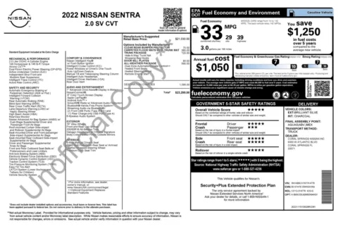 Photos of 2022 Nissan Sentra SV for sale in Jacksonville, FL at Auto Boutique Florida