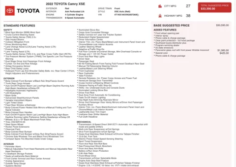 Photos of 2022 Toyota Camry XSE for sale in Jacksonville, FL at Auto Boutique Florida