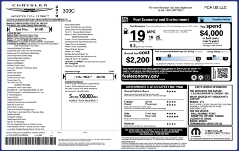 Photos of 2019 Chrysler 300 C for sale in Jacksonville, FL at Auto Boutique Florida