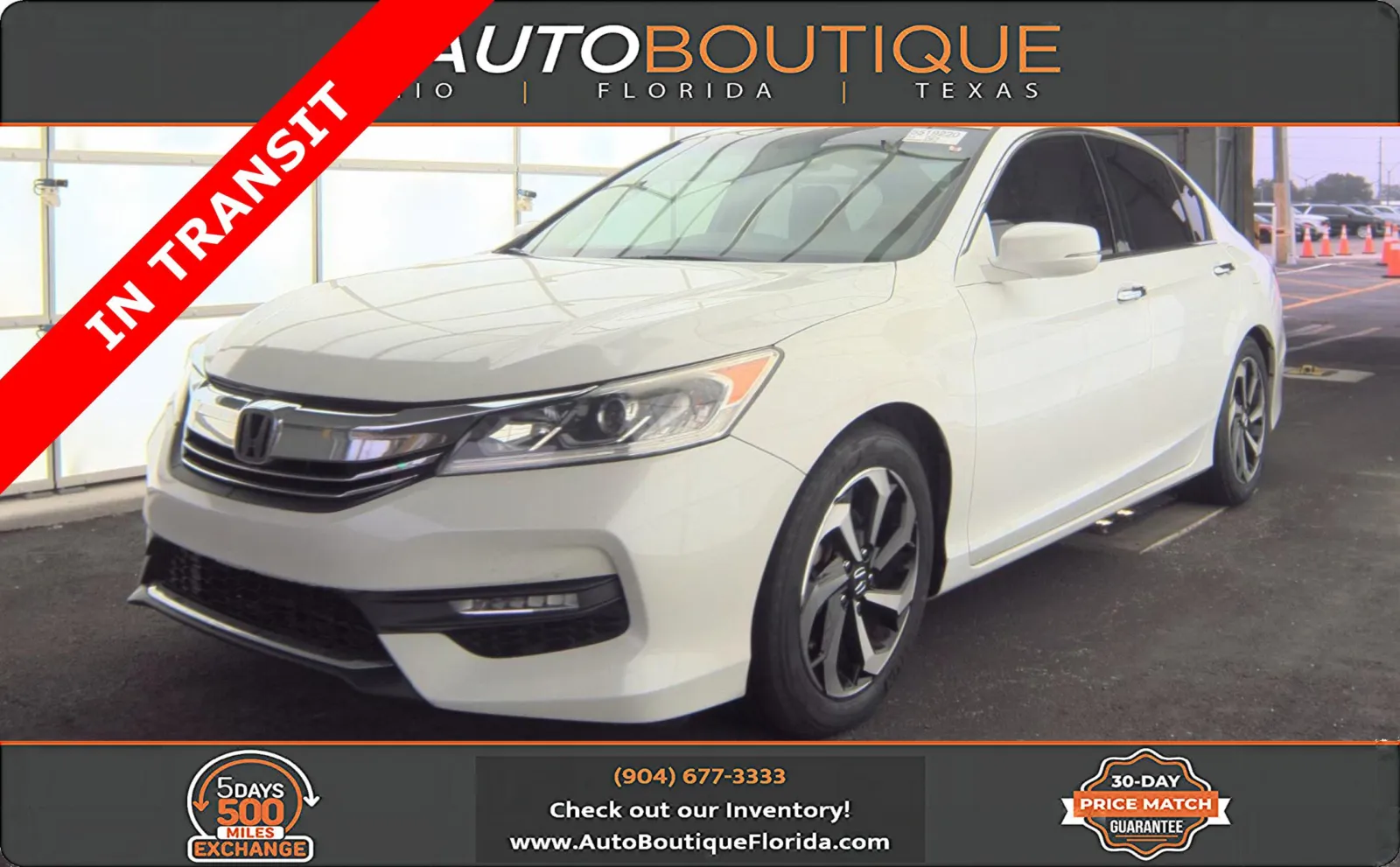 White 2016 Honda Accord Sedan EX-L for sale in Jacksonville, FL