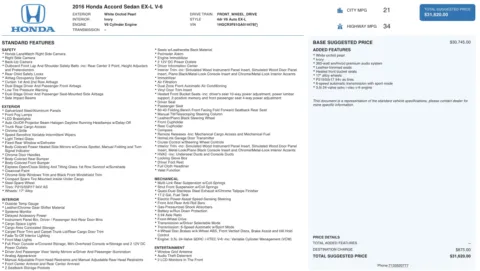 Photos of 2016 Honda Accord Sedan EX-L for sale in Jacksonville, FL at Auto Boutique Florida