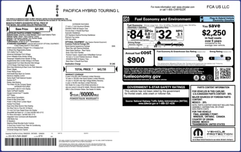 Photos of 2018 Chrysler Pacifica Hybrid Touring L for sale in Jacksonville, FL at Auto Boutique Florida