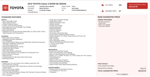 Photos of 2019 Toyota Camry SE for sale in Jacksonville, FL at Auto Boutique Florida