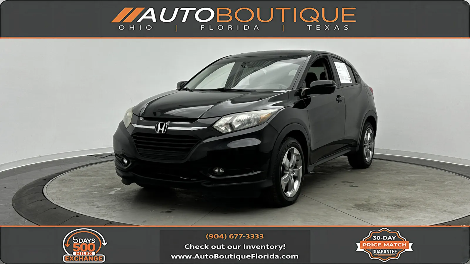 Black 2017 Honda HR-V EX for sale in Jacksonville, FL