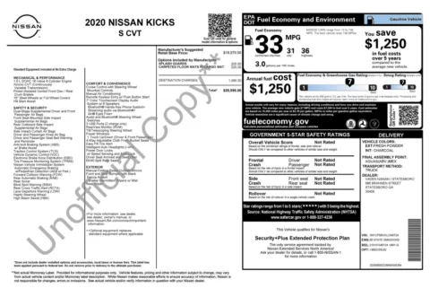 Photos of 2020 Nissan Kicks S for sale in Jacksonville, FL at Auto Boutique Florida