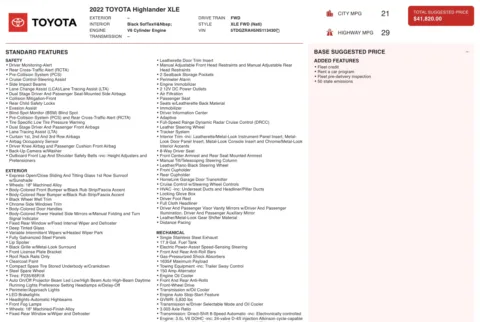 Photos of 2022 Toyota Highlander XLE for sale in Jacksonville, FL at Auto Boutique Florida