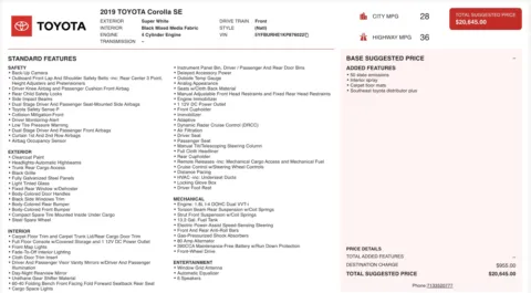 Photos of 2019 Toyota Corolla SE for sale in Jacksonville, FL at Auto Boutique Florida