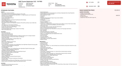 Photos of 2020 Toyota Highlander XLE for sale in Jacksonville, FL at Auto Boutique Florida