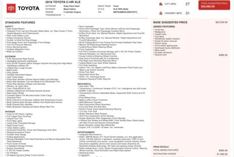 Photos of 2018 Toyota C-HR XLE for sale in Jacksonville, FL at Auto Boutique Florida