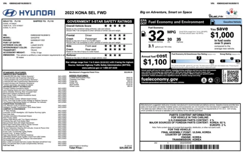 Photos of 2022 Hyundai Kona SEL for sale in Jacksonville, FL at Auto Boutique Florida