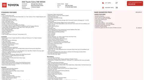 Photos of 2022 Toyota Camry XSE for sale in Jacksonville, FL at Auto Boutique Florida