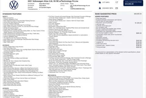 Photos of 2021 Volkswagen Atlas 3.6L V6 SE w/Technology R-Line for sale in Jacksonville, FL at Auto Boutique Florida