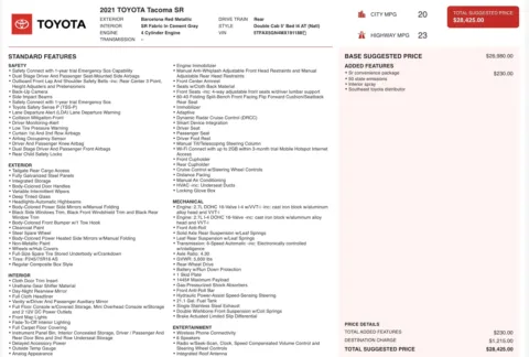 Photos of 2021 Toyota Tacoma SR for sale in Jacksonville, FL at Auto Boutique Florida