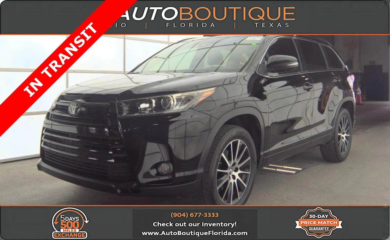 Black 2017 Toyota Highlander SE for sale in Jacksonville, FL