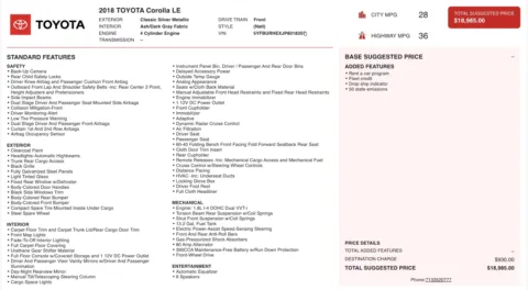 More photos of 2018 Toyota Corolla LE at Auto Boutique Florida, FL