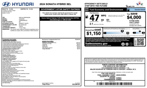 Photos of 2024 Hyundai Sonata Hybrid SEL for sale in Jacksonville, FL at Auto Boutique Florida