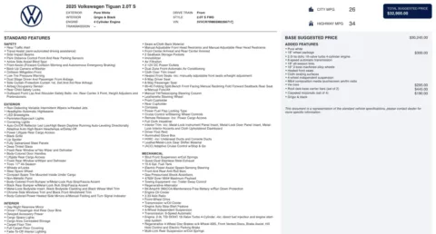 Photos of 2025 Volkswagen Tiguan S for sale in Jacksonville, FL at Auto Boutique Florida