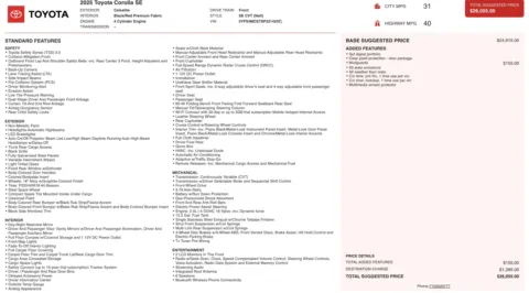 Photos of 2025 Toyota Corolla SE for sale in Jacksonville, FL at Auto Boutique Florida