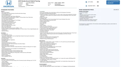 Photos of 2019 Honda Accord Hybrid Touring for sale in Jacksonville, FL at Auto Boutique Florida