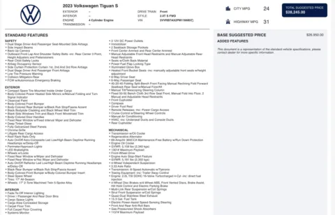 Photos of 2023 Volkswagen Tiguan S for sale in Jacksonville, FL at Auto Boutique Florida