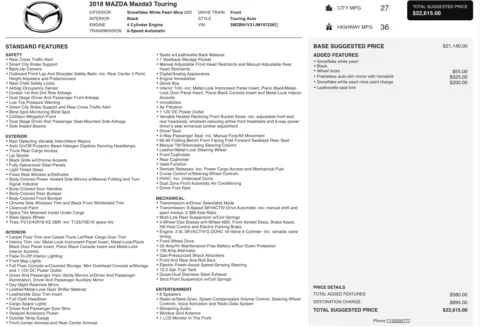 Photos of 2018 Mazda Mazda3 4-Door Touring for sale in Jacksonville, FL at Auto Boutique Florida